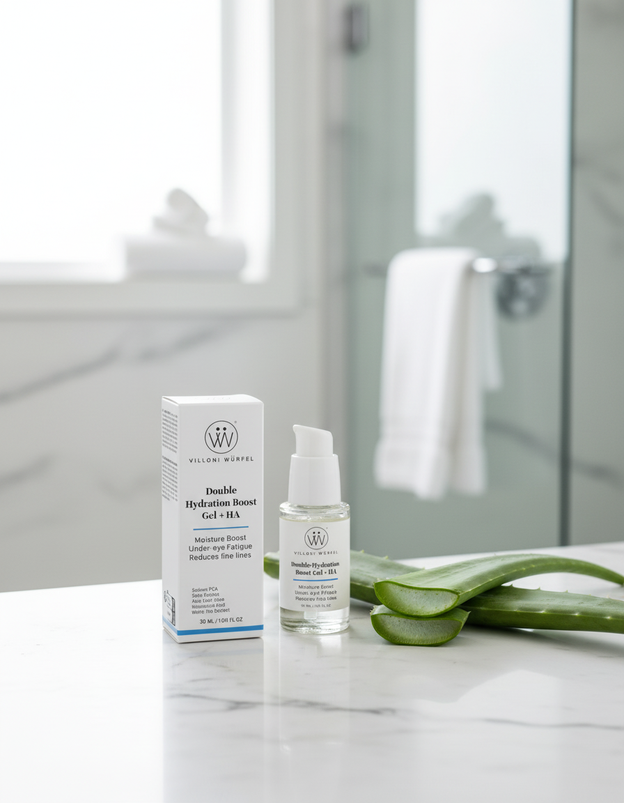 Villoni Wurfel Double Hydration Boost Gel + HA with Aloe Leaves 