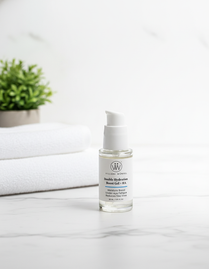 Villoni Wurfel Double Hydration Boost Gel + HA - Bright in the bathroom best for screen hydration 