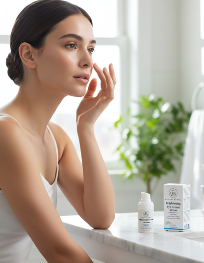 Applying Villoni Wurfel Brightening Eye Cream 