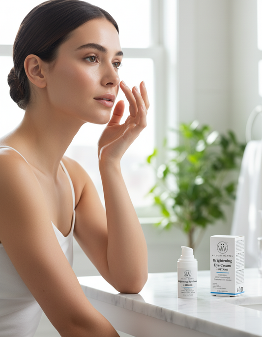 Applying Villoni Wurfel Brightening Eye Cream 