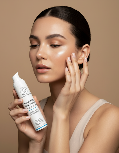 Applying Villoni Wurfel Nourishing Rich Cream - Natural