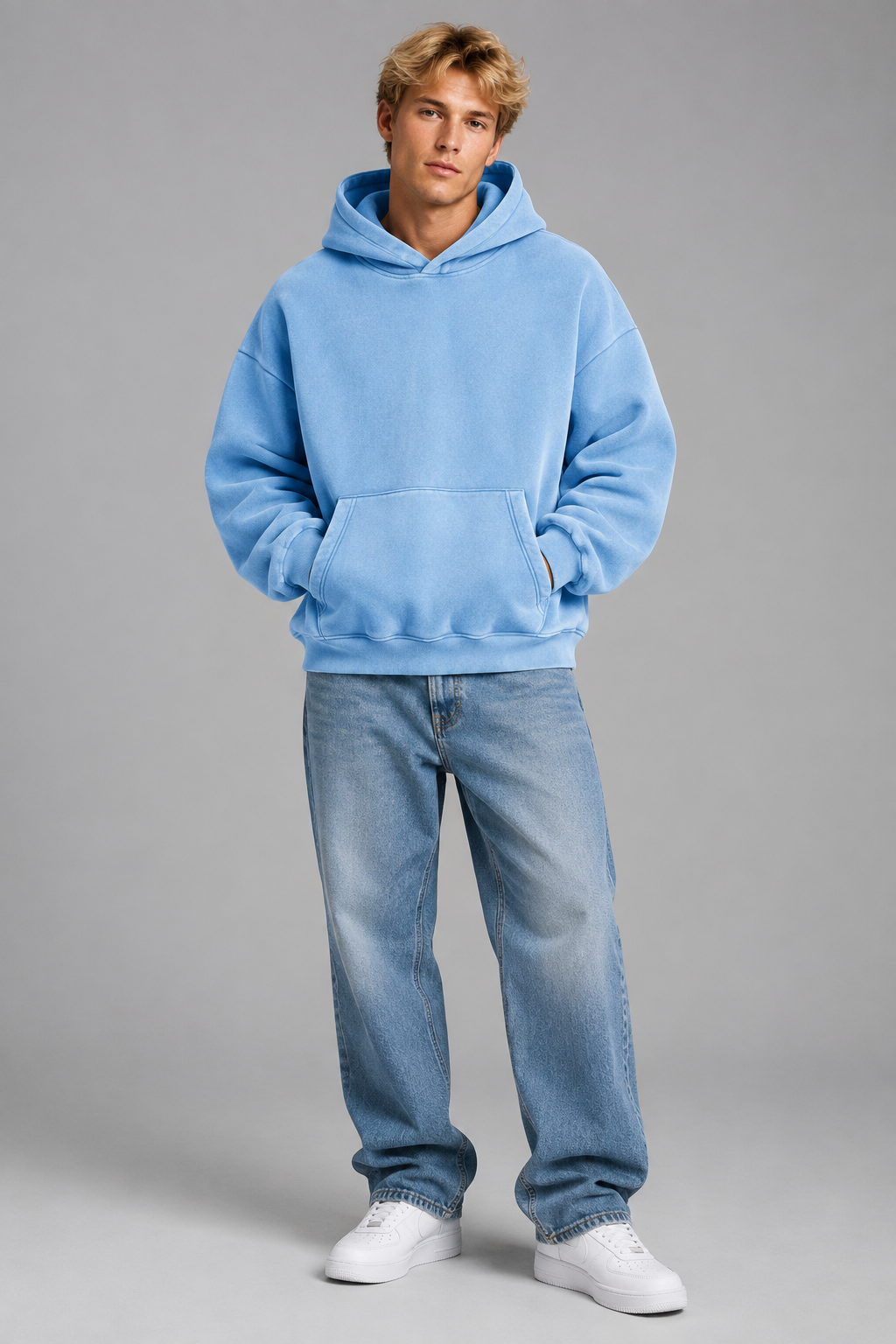 Men's Vintage Wash Boxy Fleece Hoodie